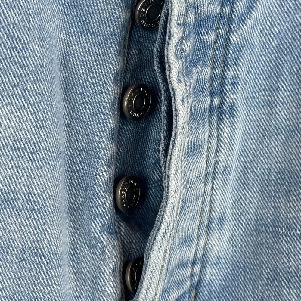 PacSun high-rise straight leg jeans size 30 two tone butterfly distressed hem - Picture 8 of 14